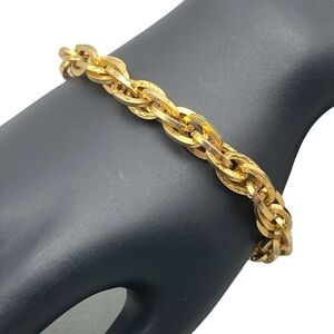 Park Lane Chunky Textured & Polished Twisted Chain Link Bracelet